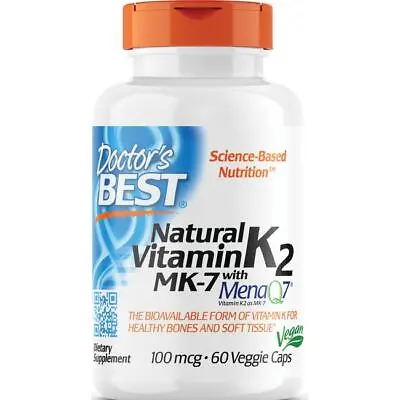 $14.65 • Buy Doctor's Best Natural Vitamin K2 Mk-7 With Menaq7 100 Mcg 60 Veg Caps