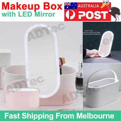 $23.95 • Buy Travel Makeup Case With LED Light & Mirror Cover - Portable Cosmetic Box