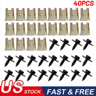 40Pcs Metal Car Screw Body Fender Bumper Retainer U Nut Clips Gasket Fastener • $9.99