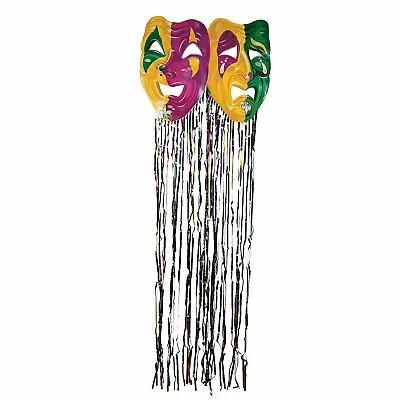 Foil Mardi Gras Mask With Fringe Curtain Party Decor 1 Piece • $17.79