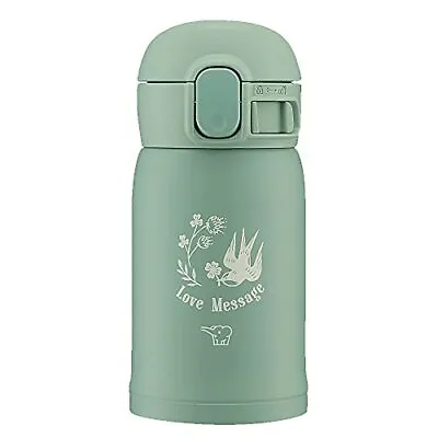 ZOJIRUSHI Water Bottle One Touch Stainless Steel Mug Seamless 0.24L Ash Green • £31.81