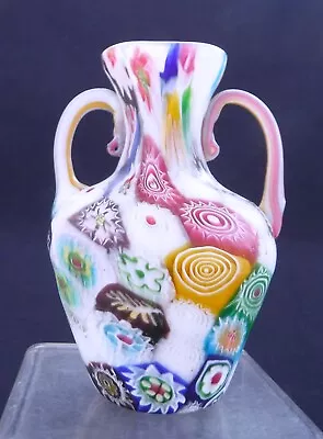 Murano FRATELLI TOSO ?  Millefiori Art Glass Vase • $167.85