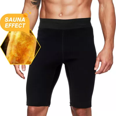 Man's Thermo Neoprene Sweat Sauna Body Shaper Pants Weight Loss Shorts Shapewear • $11.96