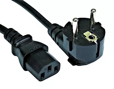 1m Euro Plug To IEC C13 Mains Cable European Kettle Lead • £6