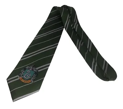 Harry Potter House Of Slytherin School Warner Bros Official Silk Neck Tie EUC • $19.95