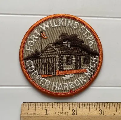 Vintage Fort Wilkins State Park Copper Harbor Mich Michigan Souvenir Round Patch • $14.99