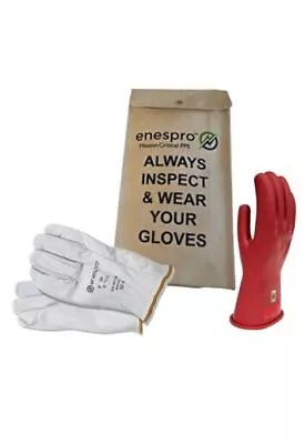 Class 0 Rubber Voltage Insulating Glove Kit With Size 10 (Pack Of 1) Red • $294.87
