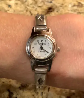 Vintage Peyote Bird Santa Fe Watch With Double Snake Chain Sterling Silver Band • $30