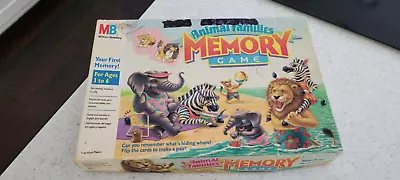 ANIMAL FAMILIES Memory Game Vintage Milton Bradley MB 1990 COMPLETE 72 Cards • $18