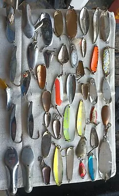 Lot Of 45 Vintage Fishing Spoons PhluegerHank RobertsAlbersAndy Reekeretc. • $0.99