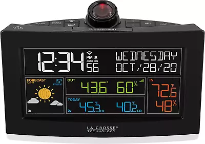 La Crosse Technology 631-99897-INT Wifi Projection Alarm Clock With Outdoor Temp • $53.61