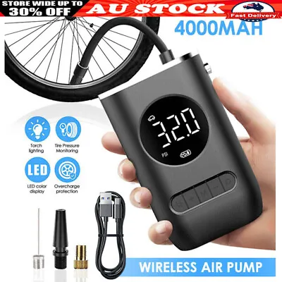 150PSI Auto Car Bike Tire Pump Tyre Inflator Electric Pump USB Rechargeable AU • $53.99