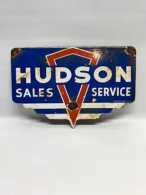 Hudson Sales Service Automotive Motor Oil Porcelain Vintage Style Sign • $72.99