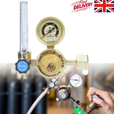 Argon CO2 Mig Tig Flow Meter Pressure Regulator Welding Weld Gauge Gas Welder UK • £13.95
