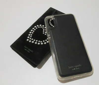 NEW Kate Spade Velvet Pearl Heart Magnetic Wrap Folio Case IPhone XS X Metallic • £17