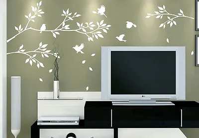 Tree Branches Birds Wall Art Vinyl Wall Sticker DIY Wall Decal- HIGH QUALITY • £7.99