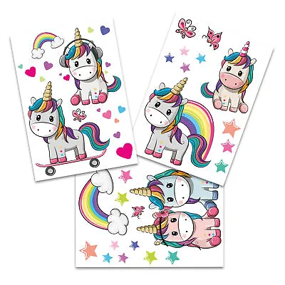 Unicorn Wall Tattoo Sticker Film Sticker Kids Boy Living Room DINA4 Y037-22 • £12.06