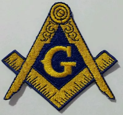 Freemason Masonic Gold And Blue Iron On Patch (Item# P10) • $7.99