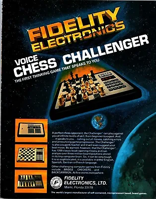 Voice Chess Challenger Vintage Print Ad Ephemera Wall Art Decor Fidelity Electro • $16.99