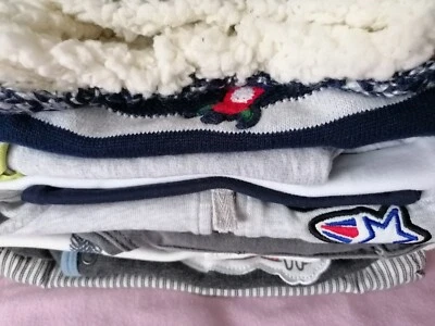£10.99 • Buy Bundle Baby Boy 0 To 3 Months Dungarees Jeans All In One Outfits Hoody Winter Ha