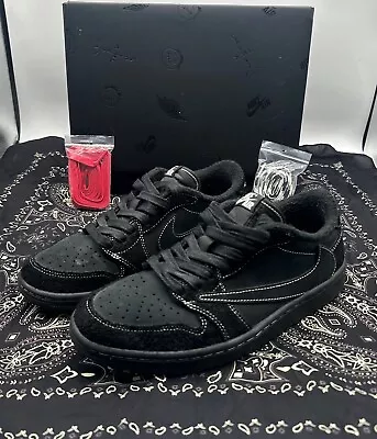 Nike Travis Scott X Air Jordan Phantom Blacks Suede Lace Up Sneaker Mens Sz 7.5 • $550