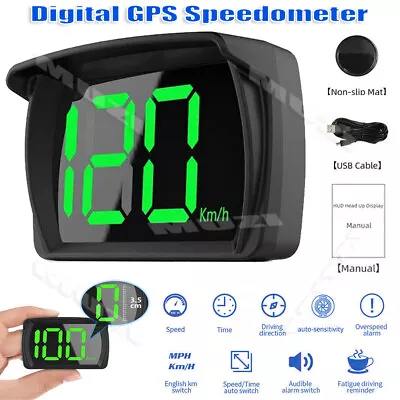 Digital Speedometer Universal GPS Car HUD Head Up Display MPH Overspeed Alarm • $14.41