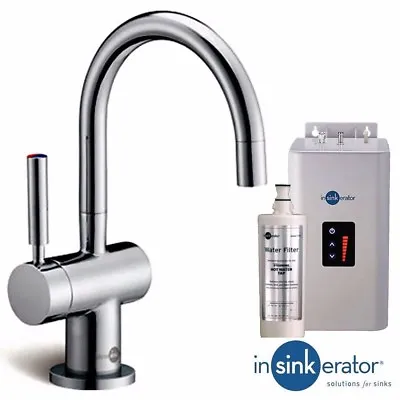 Insinkerator ISE Chrome Steaming Hot Kitchen Sink Kettle Tap & Tank H3300 • £695.99