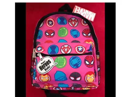 Girls  Marvel  Super Heroes Rule!  Emoji 12   Backpack  - Pink • $22.99