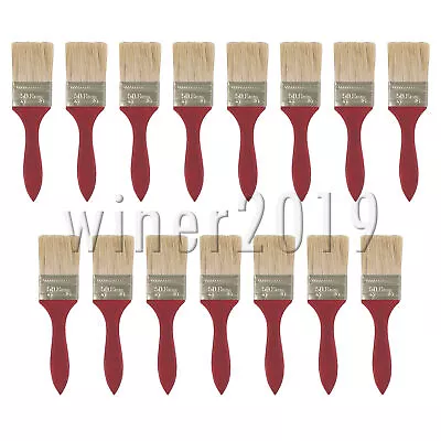 2  Paint Brushes Home Wall Flat Chip Pait Brush With Red Wood Handle Pack Of 15 • $33.96