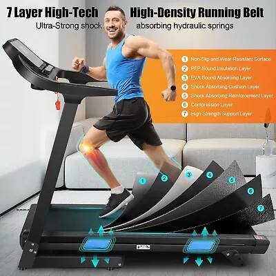 Treadmill 300 Lb Capacity With Incline 3.25HP 18'' Wide Foldable Treadmill W/APP • $475.99