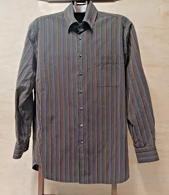 Men's Scott Barber Button Down Multicolor Stripped 100 % Cotton Large • $11.92