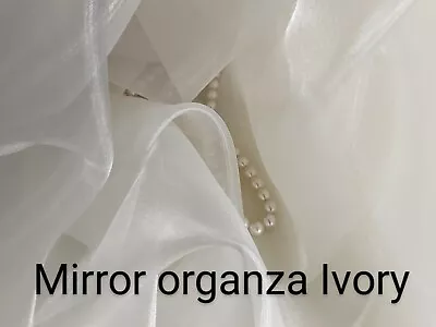 Mirror Organza Ivory  59  By The Yard. Shinny Sheer Organza Swatches Available • $3.99