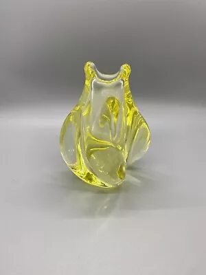 MCM Glass Vase Zelezny Brod Sklo ZBS Citrine Yellow Gorgeous! • $0.99