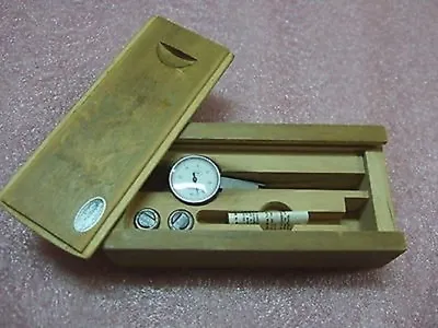 Carl Mahr Vintage 0-40-0 Metric Puppitast Dial Test Indicator 0.01mm + Wood Case • $70.81