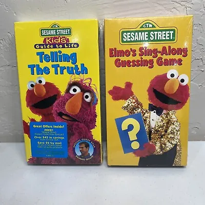 Sesame Street VHS Lot Of 2 Elmo's Sing Along Guessing… Telling The Truth NEW • $19.99