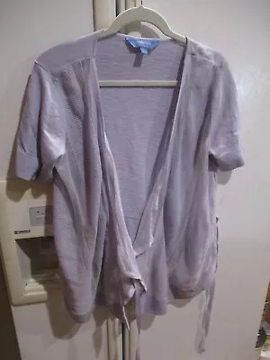 Simply Vera Wang Lightweight Knit  Cardigan Sweater L Lilac Nwot Short Sleeve • $9.99