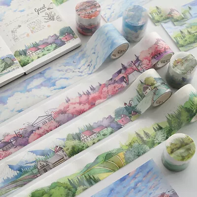 $5.27 • Buy 1M Washi Tape Town Scenery Masking Sticker Scrapbooking Album Card Stationery