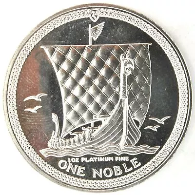 1986 Isle Of Man One Noble 1 Oz .995 Platinum Coin Viking Longship Elizabeth II • $2099.99