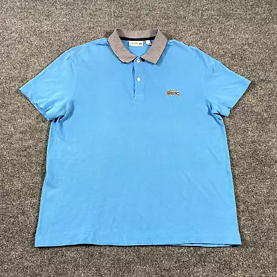 Lacoste Mens Large Regular Fit Big Embroidered Croc Light Blue Polo Shirt Preppy • $27