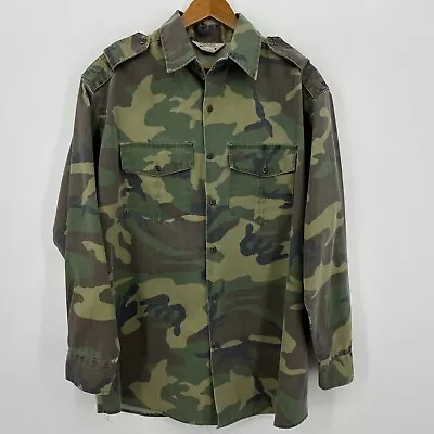 Cabela's Jacket Men's XL Green Camouflage Button Down Collared Vintage • $14.98