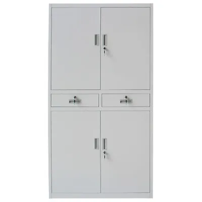 £199.99 • Buy Office Storage Cupboard Metal Filing Cabinet Furniture 2 Drawers 4 Door Lockable