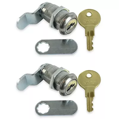 $16.99 • Buy RV Trailer Motorhome Storage Compartment Door Cam Locks 1 1/8  2 Pcs Keyed Alike