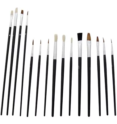 15 Artist Paint Brushes Set Professional Brush Oil Acrylic Watercolour Art Craft • £4.15