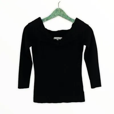 Milly Sweater Small Black 3/4 Sleeve • $26.21