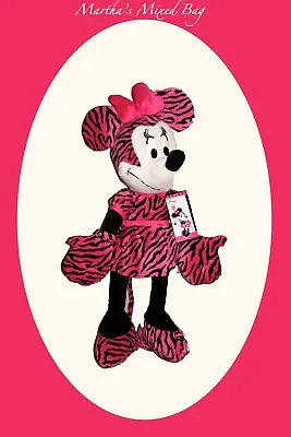 Minnie Mouse Diva Hot Pink Zebra Stripe Pillow Buddy Doll 19  X 13  • $17.99