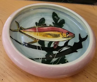 Martin Boyd Pottery Fish & Seaweed Hand Decorated Pin Dish Circa 1950's  • $75