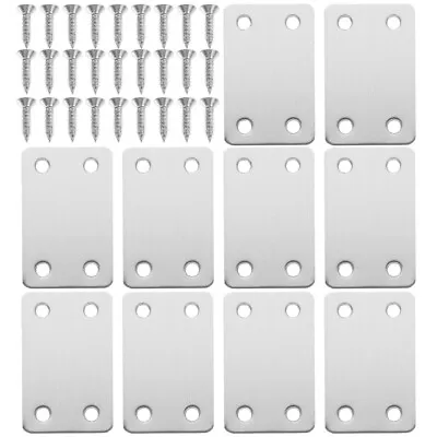 10 Pcs Metal Plate With Holes Mending Plates For Wood Bracket Shelf • £10.26