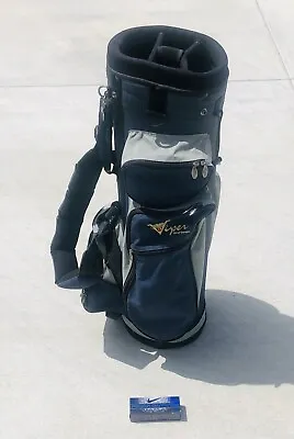 Viper Golf 4-Way Cart Golf Bag Blue & Grey With Shoulder Strap 6 Pockets • $39.88
