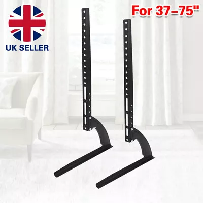 Universal TV Stands 35''-75'' LCD LED Flat Screen Table Pedestal Monitor Bracket • £11.82