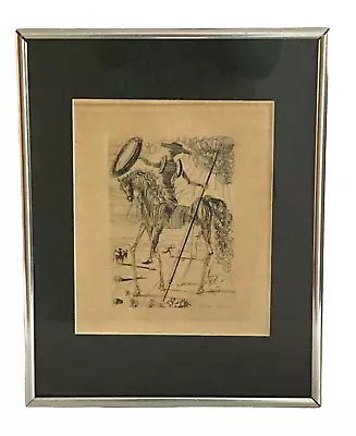$900.75 • Buy Salvador Dali Original Etching Plate Signed W/COA - Don Quixote